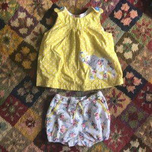 Baby boden top and bloomers appliqué elephant